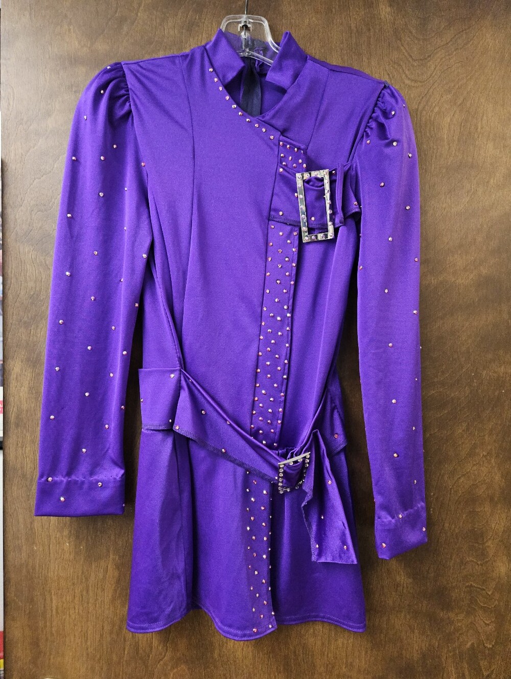 Vintage Kelle Costumes KT43 Purple Crystal Swarovsky Dance Costume Sz MA